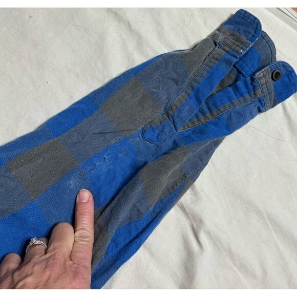 Vintage Levi's Mens Medium Blue & Gray Plaid Button-Down Big E Shirt RARE - Picture 7 of 10